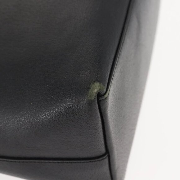 GUCCI Bamboo Shoulder Bag Leather Black Gold 001 2113 1880 Auth 147949 - Picture 4 of 16